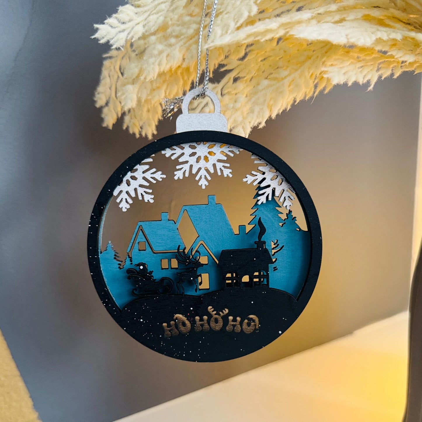 Santa sleigh Christmas ornament