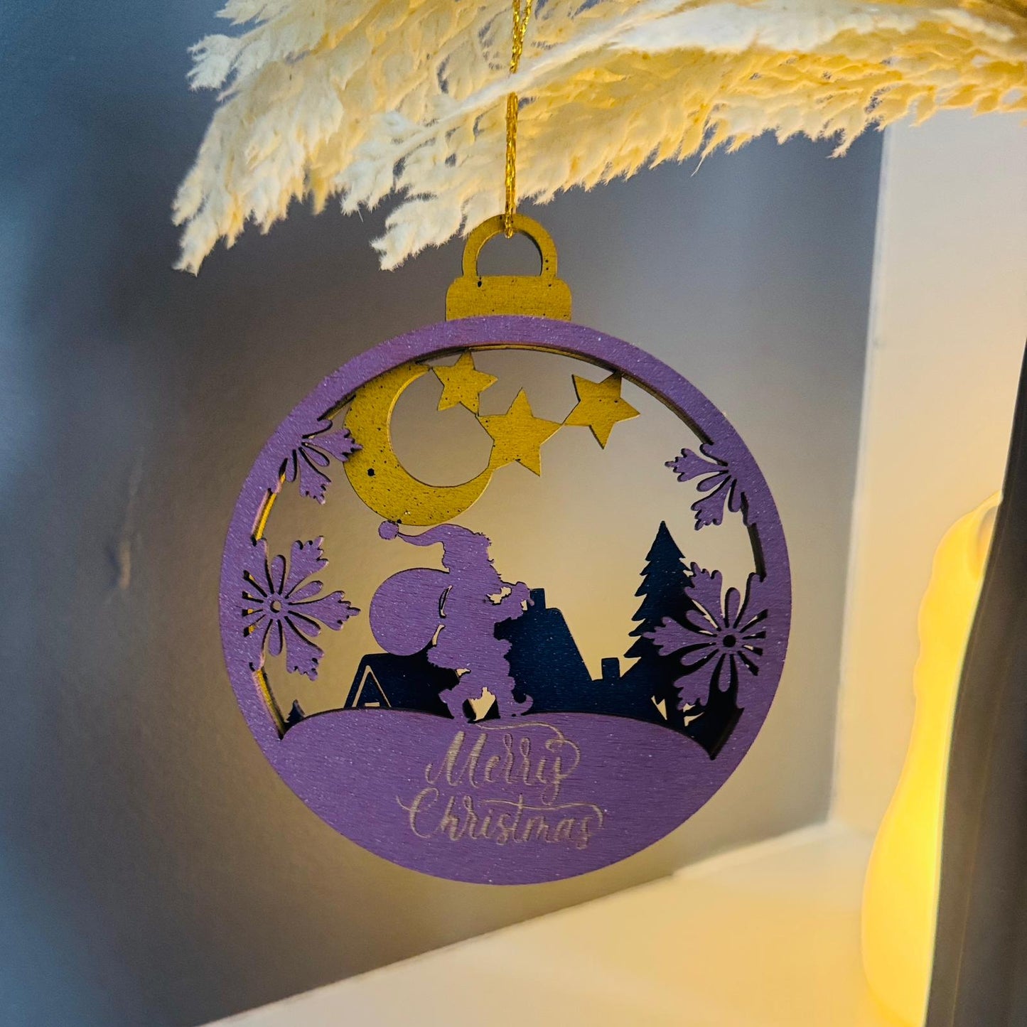 Santa with toy bag Christmas ornament