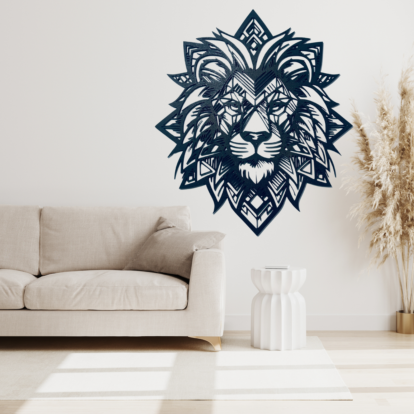 Geometric Lion Face Wall Art