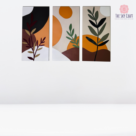 Multilayered 3-Piece Painting Wall Art