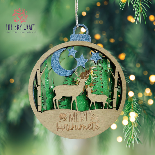 Deer Family Christmas ornament