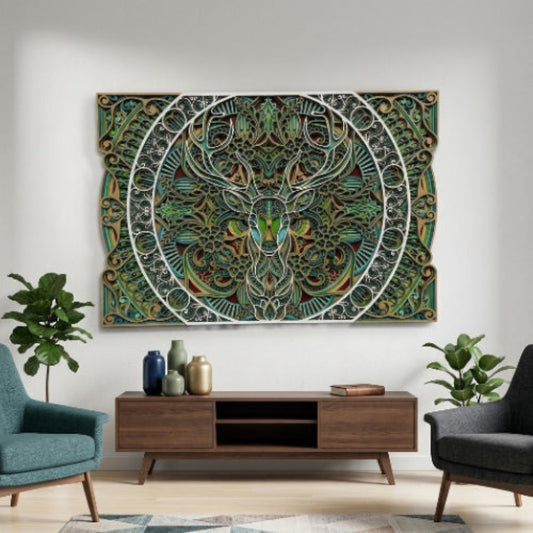 Transformative Spirit of the Forest Mandala Art for Serene Home Decor