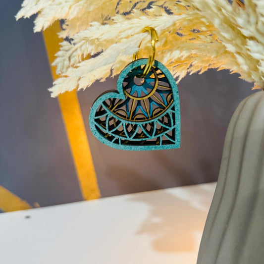 Mandala Heart shape keychain