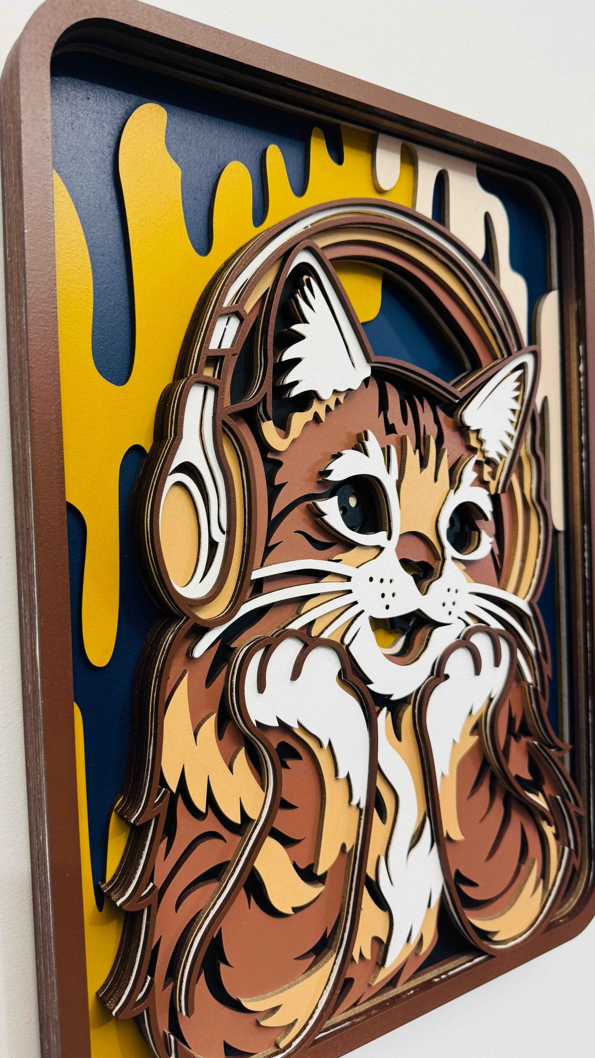 Handcrafted 3D Cat Sculpture – A Unique Decorative Piece for Cat Lovers