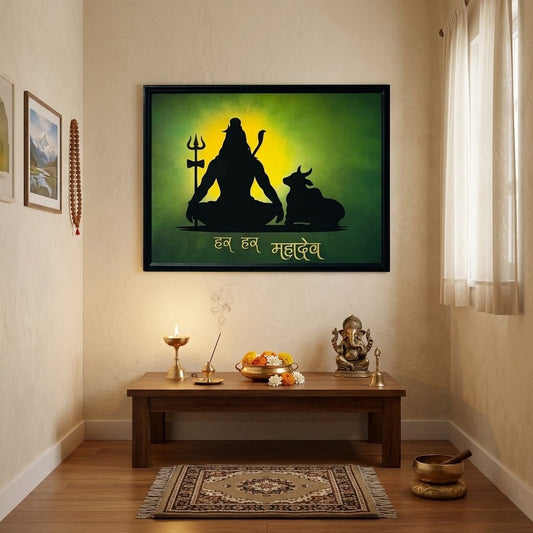 Meditating Shiva Wall Art with Nandi