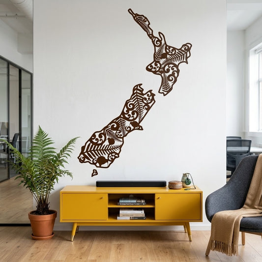 NZ Native Birds Map Wall Art - Celebrate New Zealand's Unique Wildlife in Style