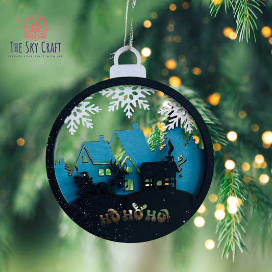 Santa sleigh Christmas ornament