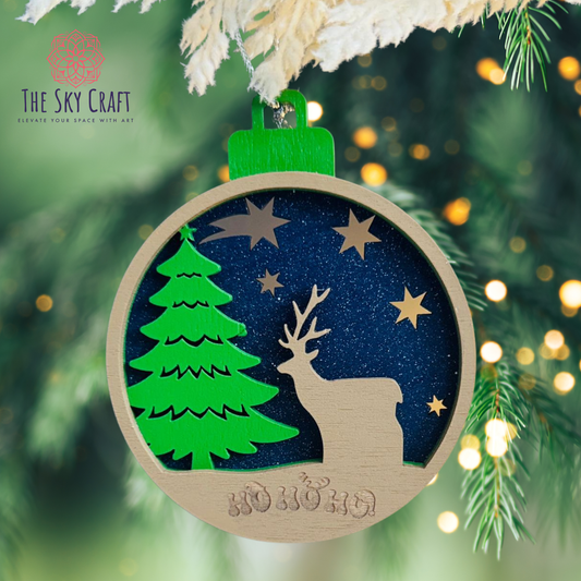 Deer with Christmas tree ornament
