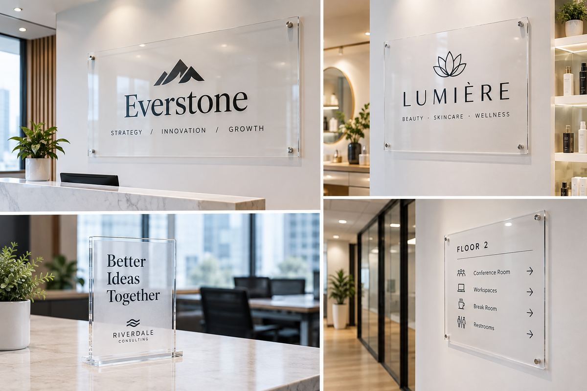 Custom Acrylic Signs for Stunning Retail & Office Displays