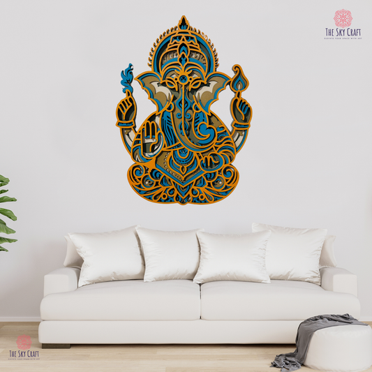 5 Layered Ganesh Mandala Wall Art