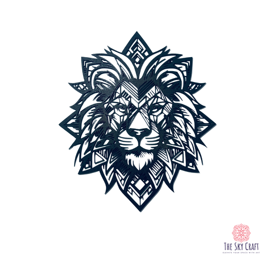 Geometric Lion Face Wall Art