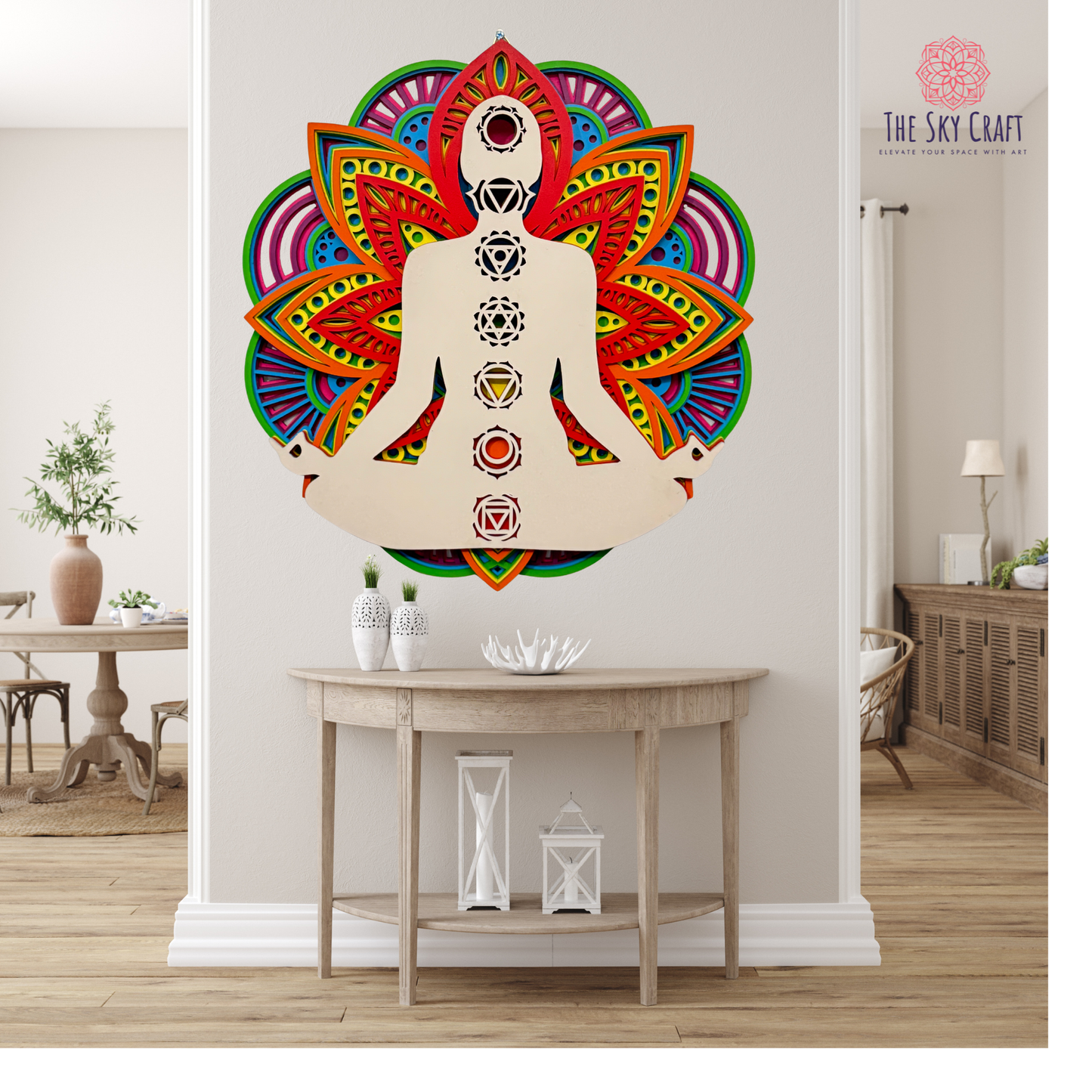 7 Chakra Meditation Mandala Wall Art